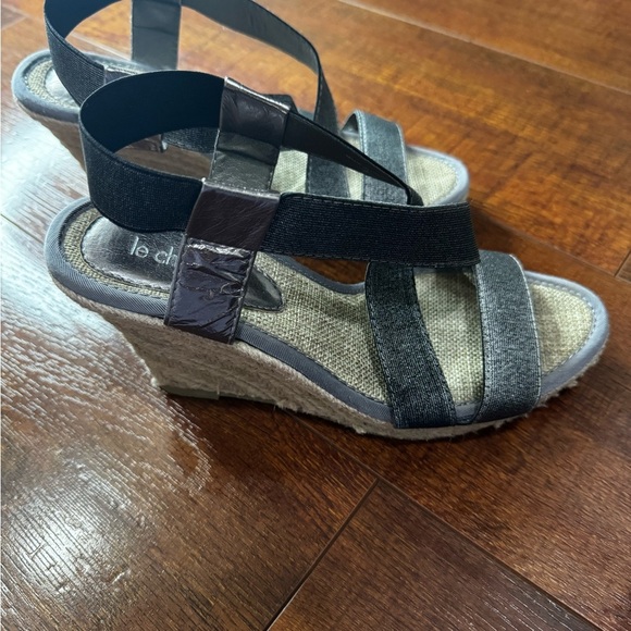 Le Chateau Silver Espadrilles with Metallic Accents - Picture 4 of 5